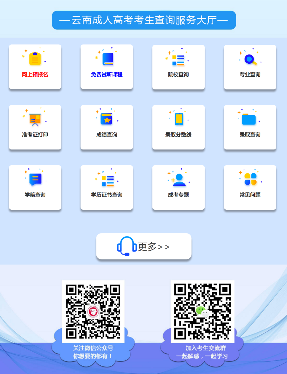 云南成人高考網微信公眾號：云南成考網
