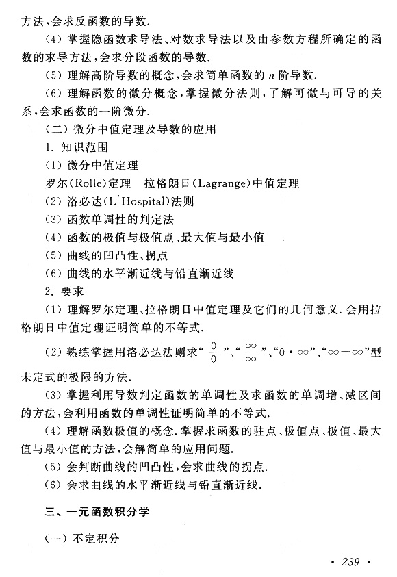 云南成考專升本數(shù)學(xué)（一）復(fù)習(xí)大綱