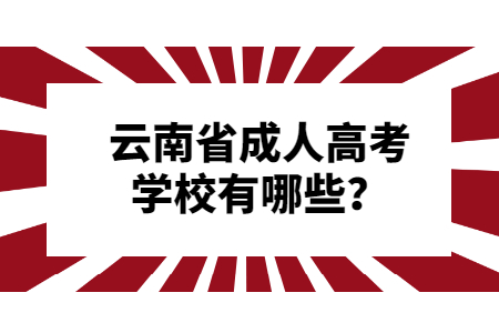 云南省成人高考學(xué)校有哪些？