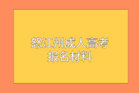 怒江州成人高考報名材料