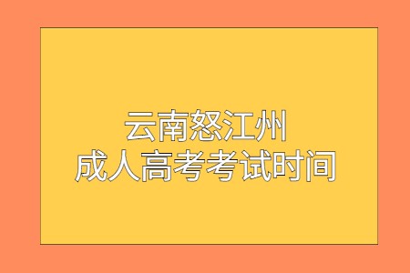 云南怒江州成人高考考試時間