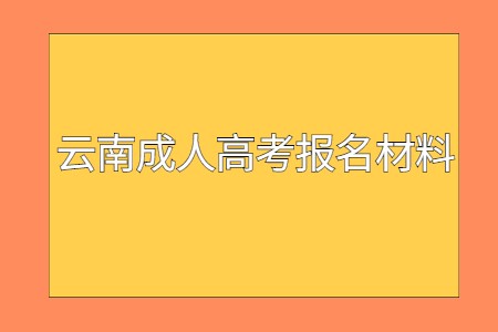 云南成人高考報名材料