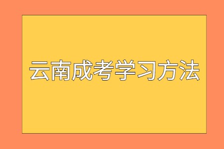 云南成考學習方法