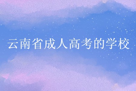 云南省成人高考的學校