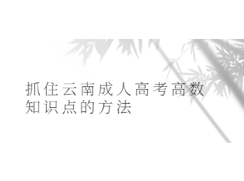 云南成人高考網 抓住高數知識點方法