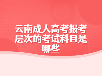 云南成人高考報(bào)考層次考試科目