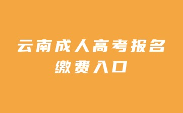 2024年云南成人高考報名繳費入口